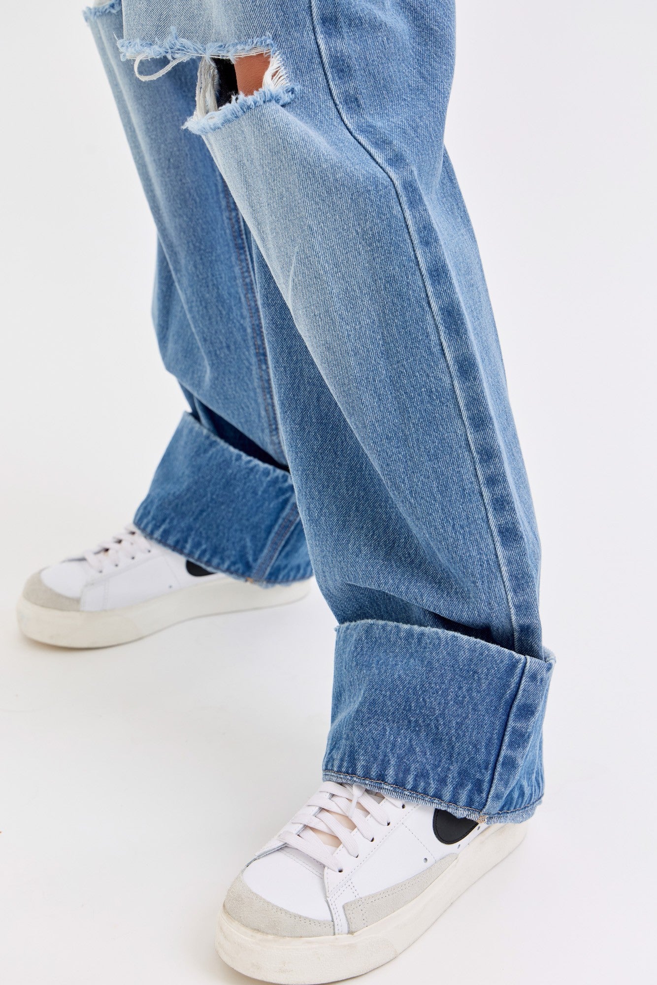 Low Baggy Jean With Self Cuff