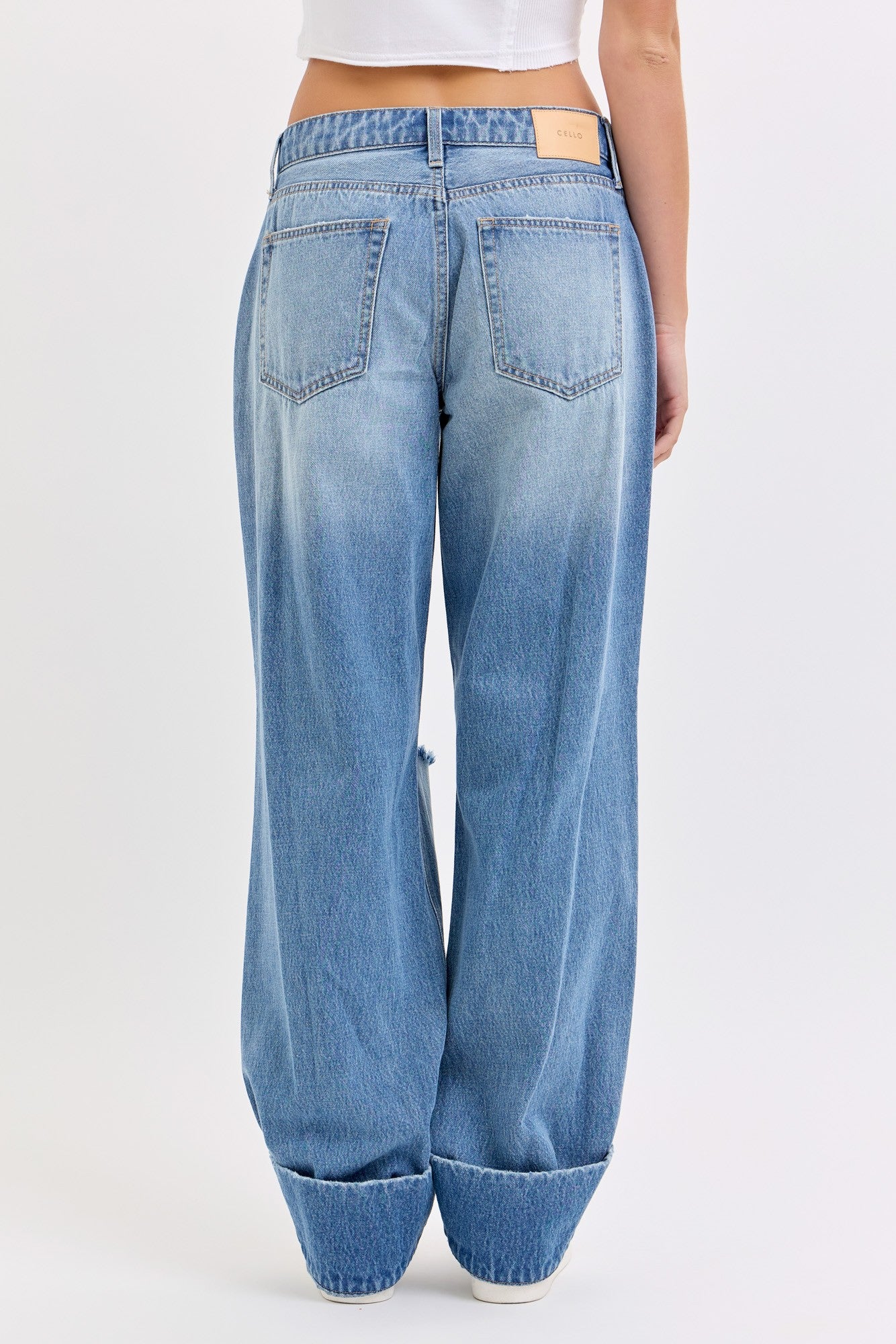 Low Baggy Jean With Self Cuff