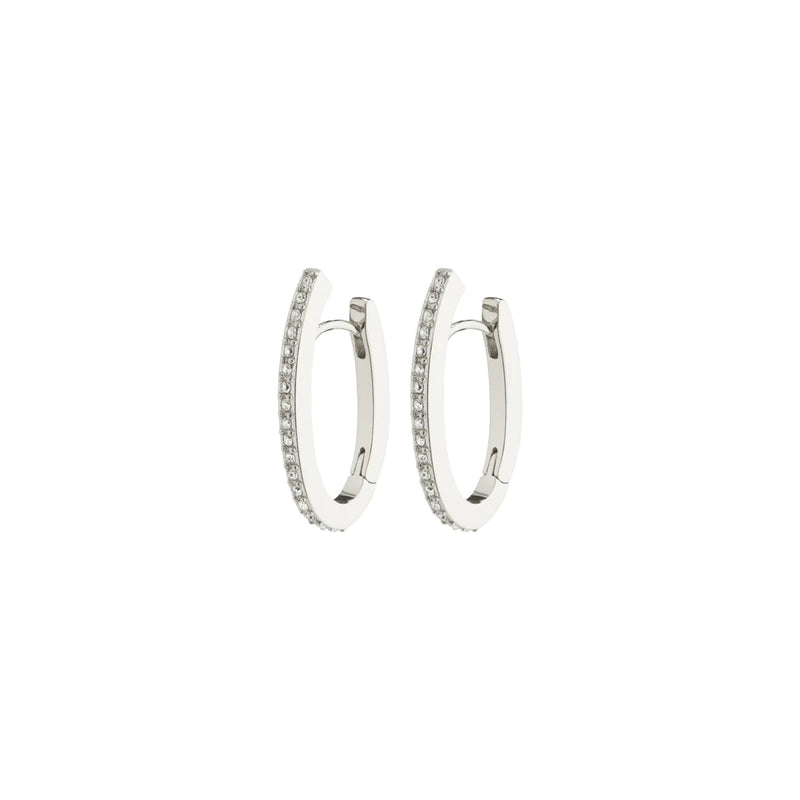 < Anaya Crystal Silver Plated Hoops