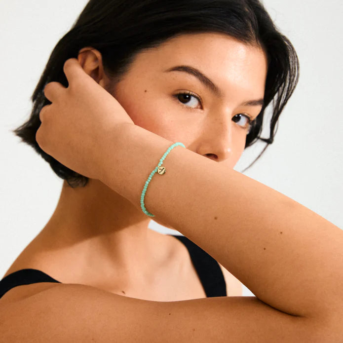 Indie Bracelet Mint Green Gold Plated