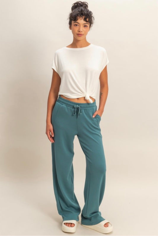 Dark Teal Wide Leg Pants