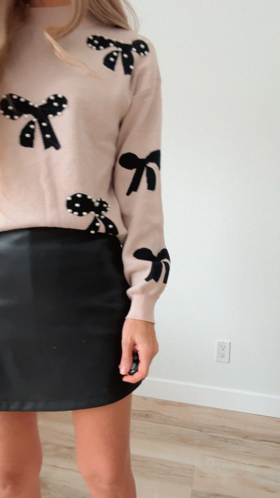 Cutest Pearl Bow Sweater