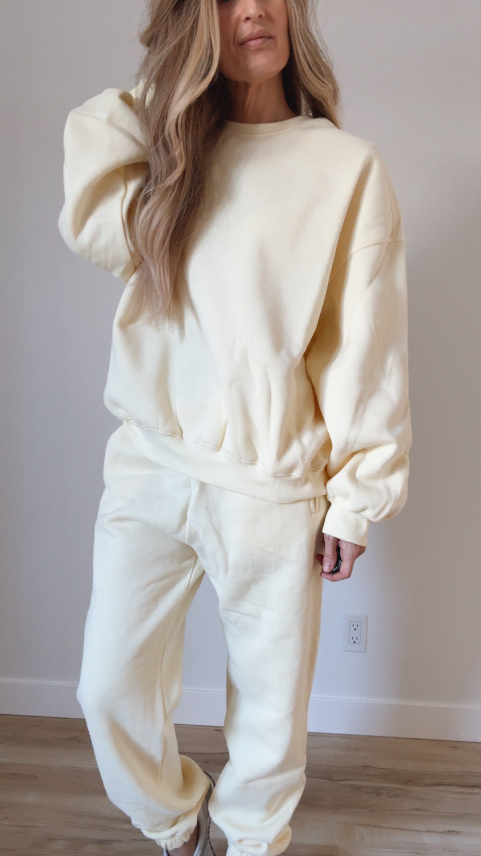 Varsity Plush Fleece Crew Neck Lounge Set