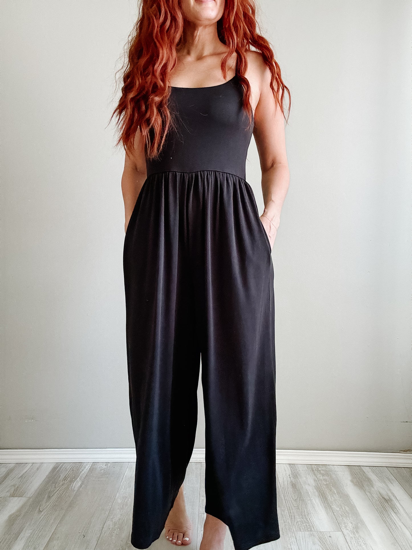 Wide Leg Black Jumpsuit