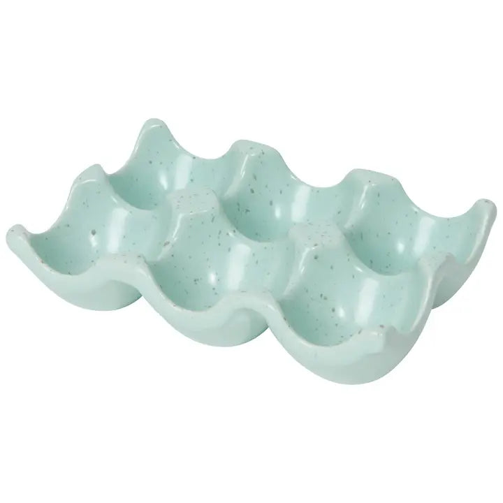 Robin's Egg Speckle Ceramic Egg Crate