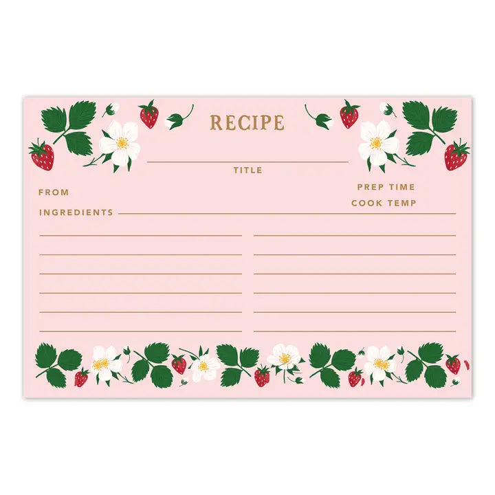 Strawberry Patch Recipe Cards -
