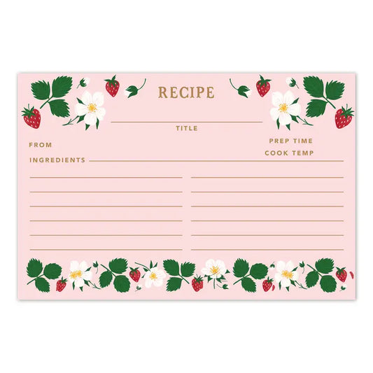 Strawberry Patch Recipe Cards -