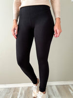 Black Super Stretchy Wide Waistband Leggings