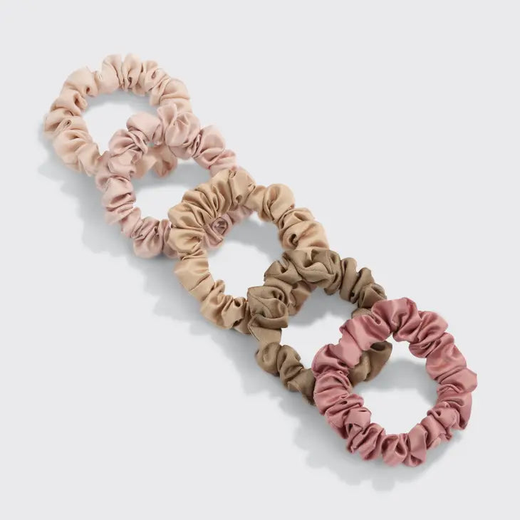 | Petite Satin Scrunchies 6pc - Terracotta