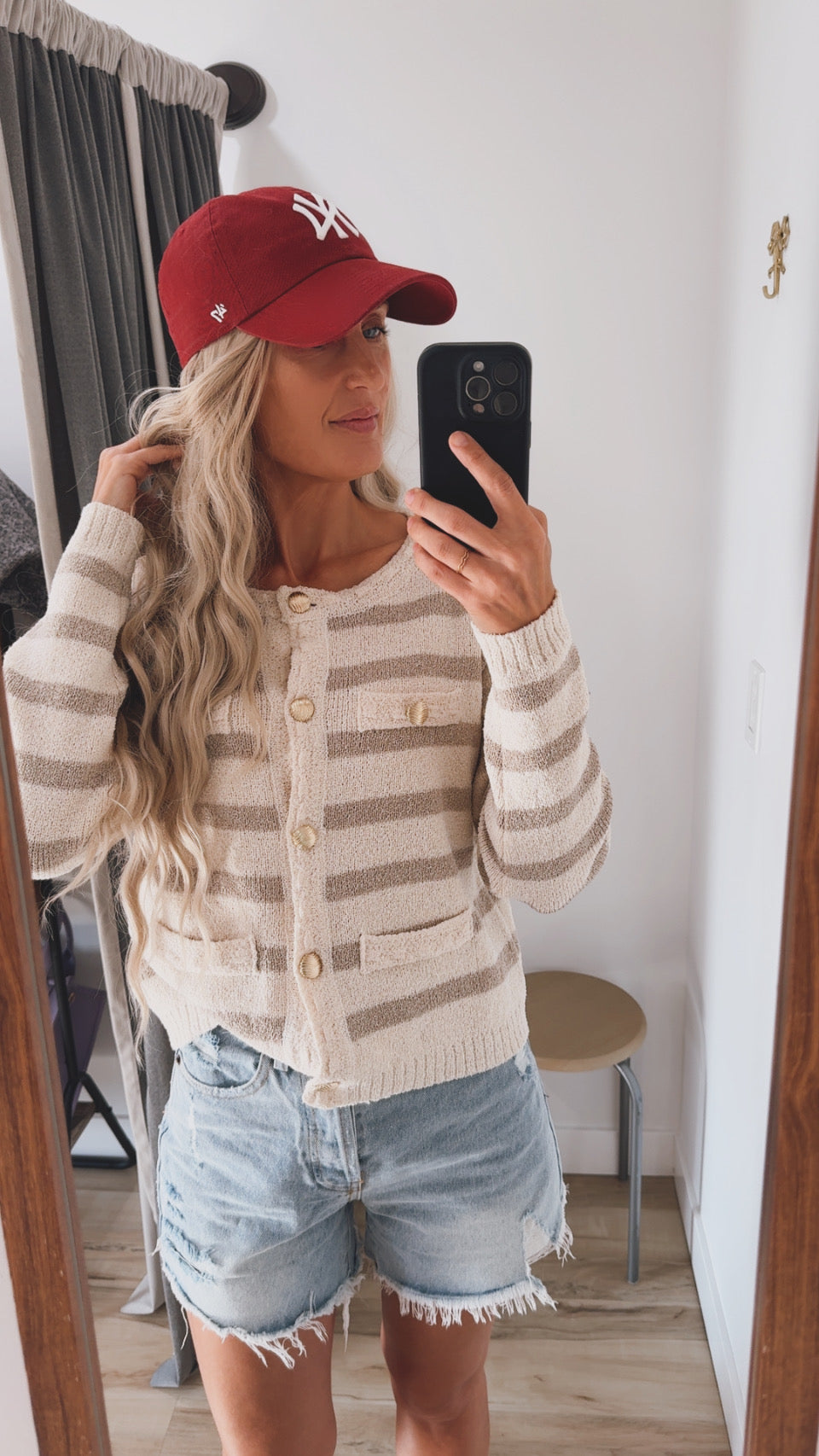 Taupe Button Sweater Cardigan Jacket