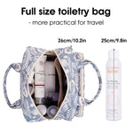 Blue Leaf Large Toiletry Makeup Bag Organizer Travel Cosmetic Bag