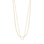 < MILLE Gold Plated  2-IN-1 CRYSTAL Necklace