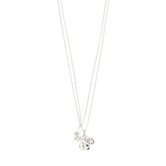 ZHURI  Necklace 2-in-1 Set Silver-Plated