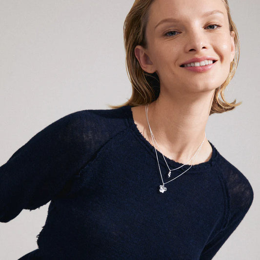 " ZHURI  Necklace 2-in-1 Set Silver-Plated