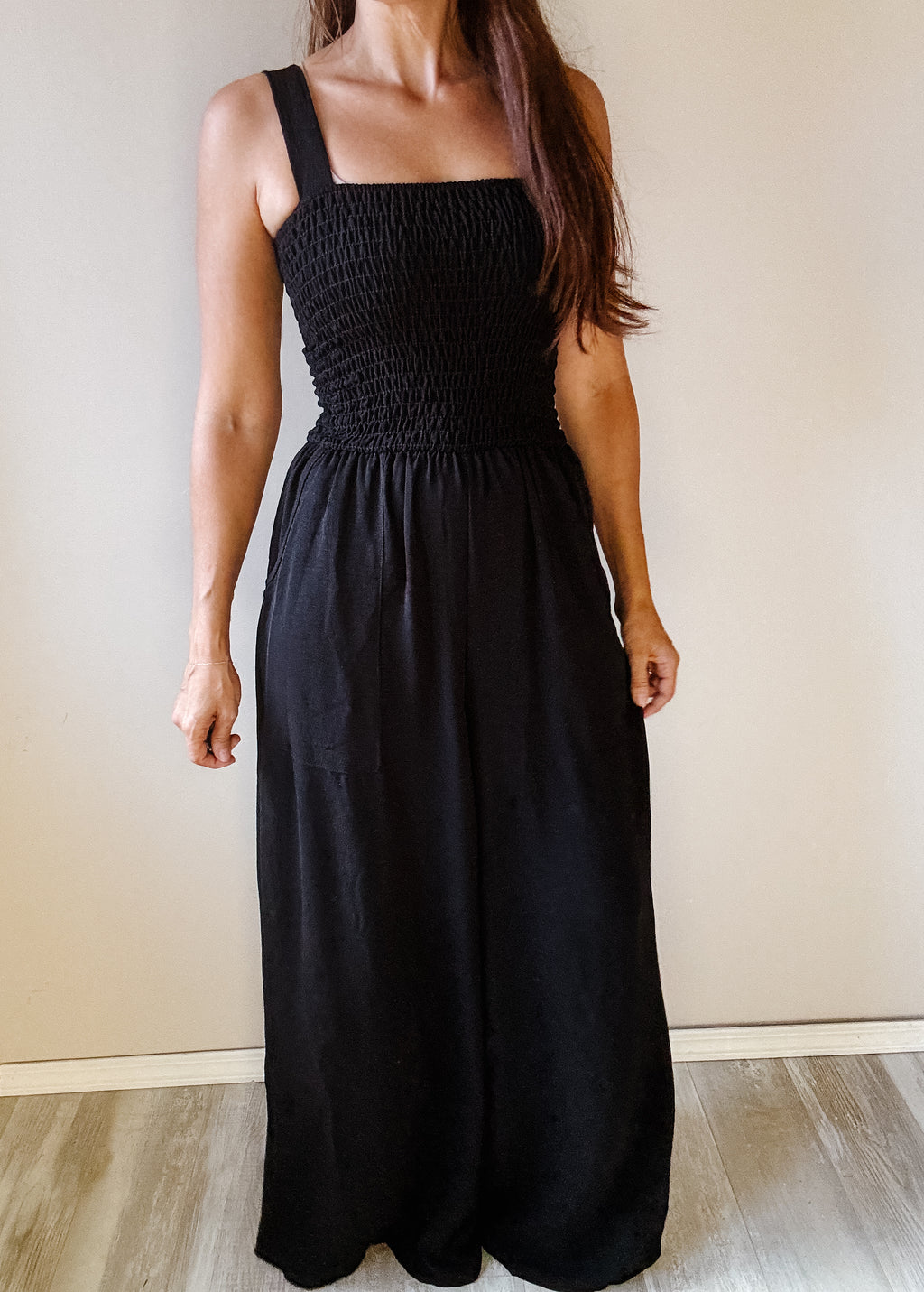 Smocking Top Wide  Leg Jumpsuit