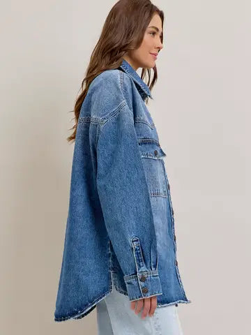 Medium Dark Classic Oversized Western Shirt
