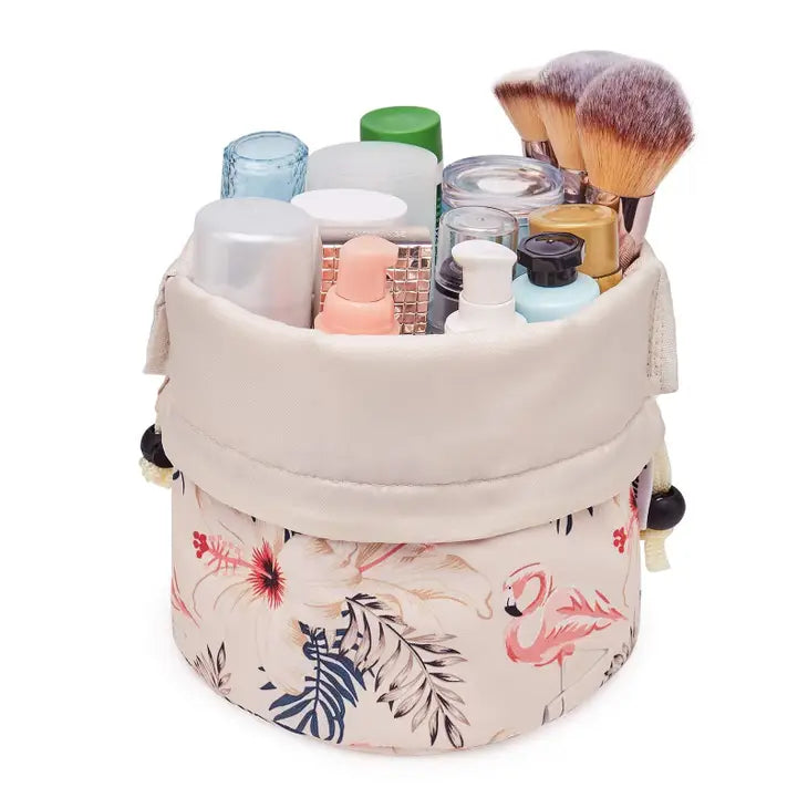 | Flamingo Drawstring Cosmetic Bag For Travel