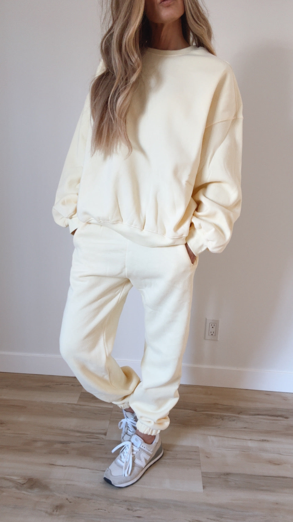 Varsity Plush Fleece Crew Neck Lounge Set