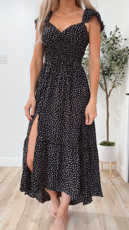 Smocked Polka Dot Dress