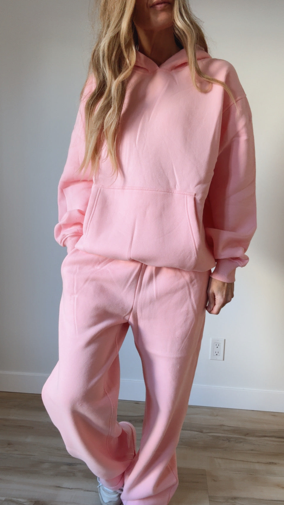 Black Dami Hoodie and Wide Leg Jogger Cloud Fleece Set