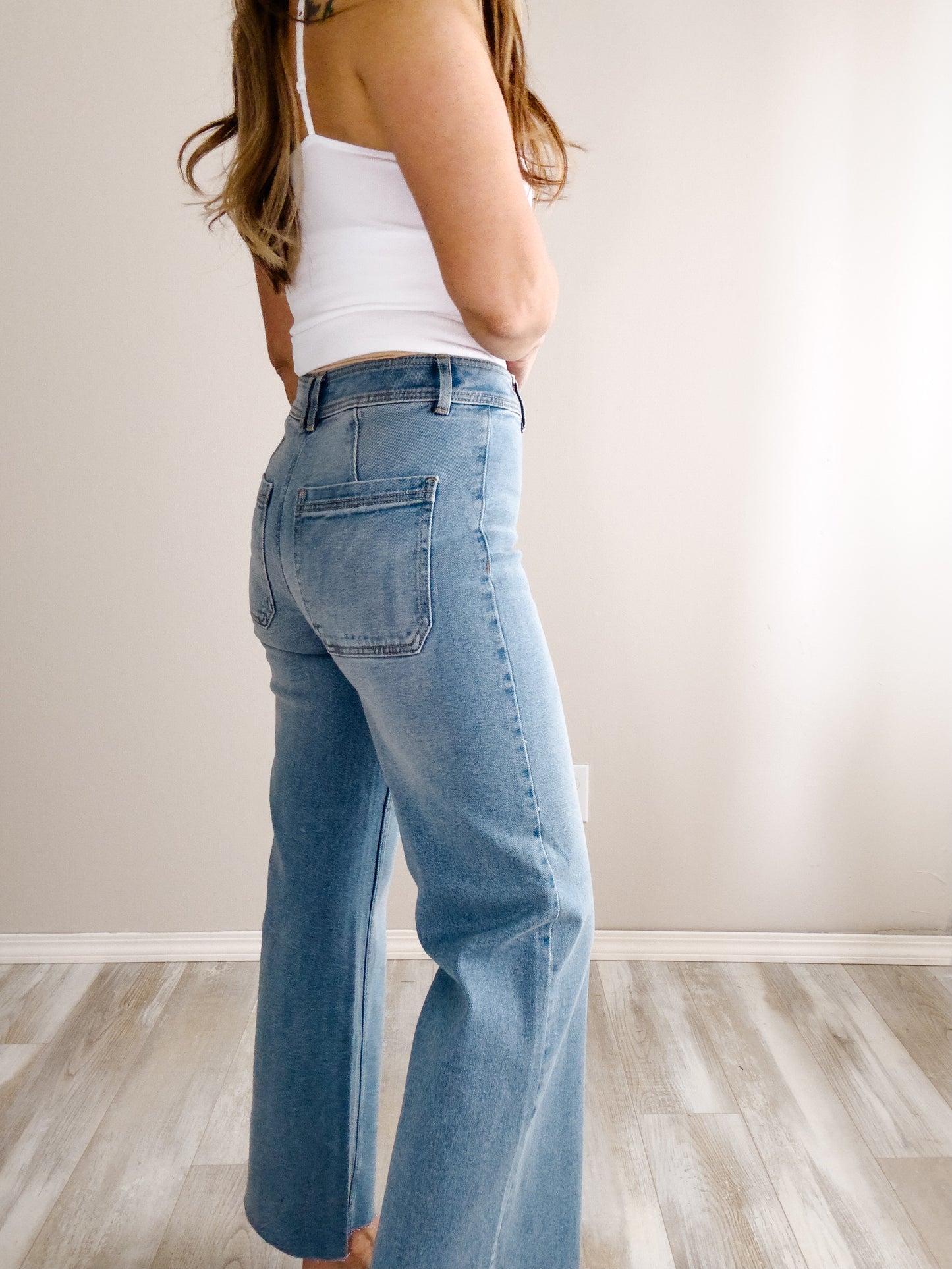 High Waist Culotte Jeans