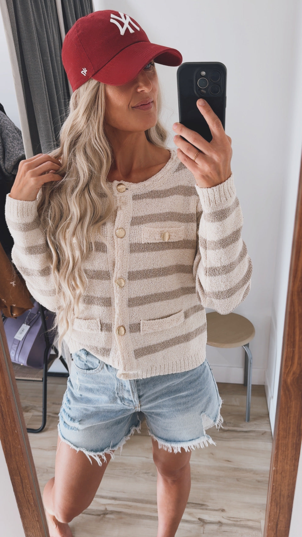 Taupe Button Sweater Cardigan Jacket
