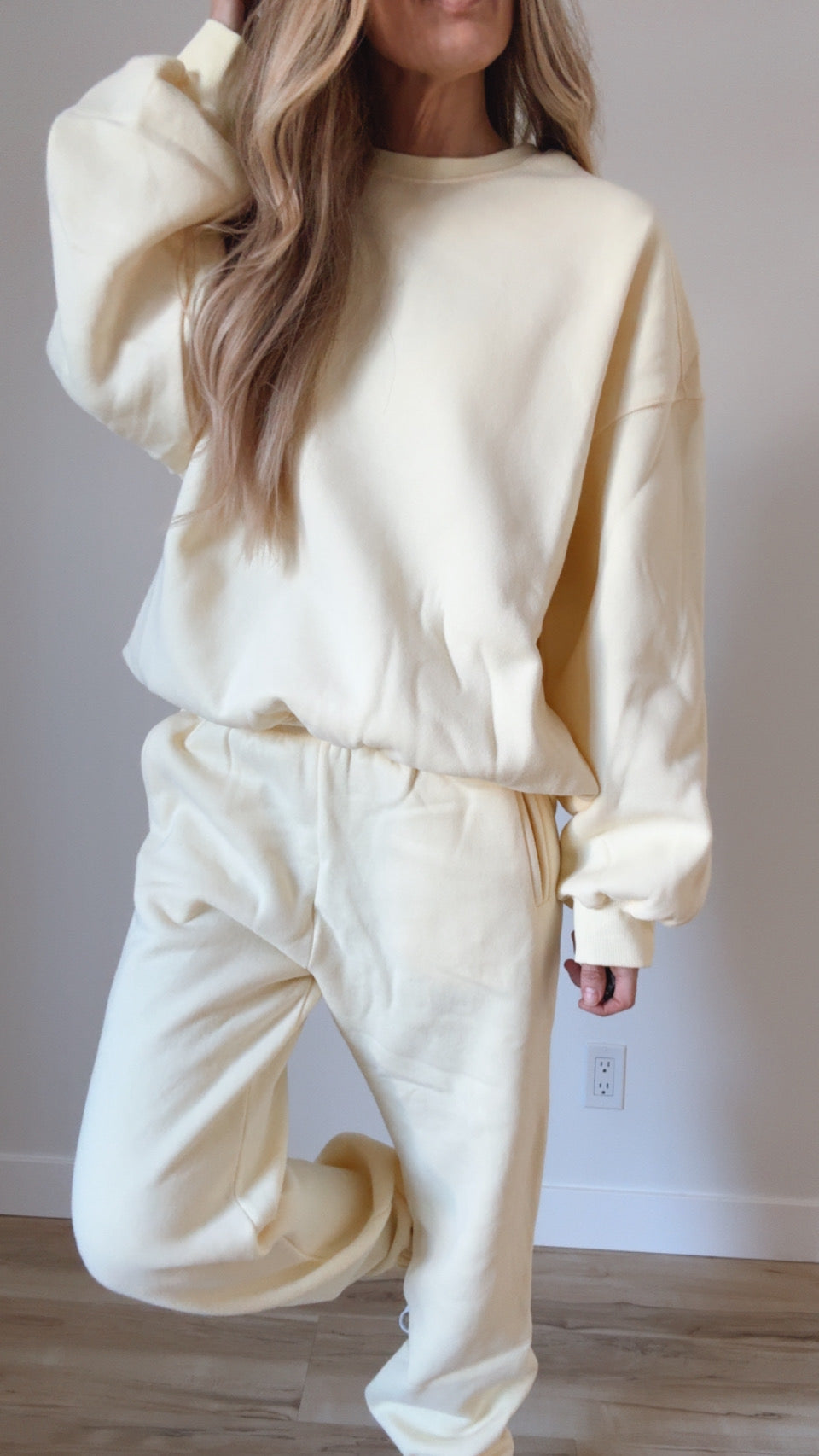 Varsity Plush Fleece Crew Neck Lounge Set