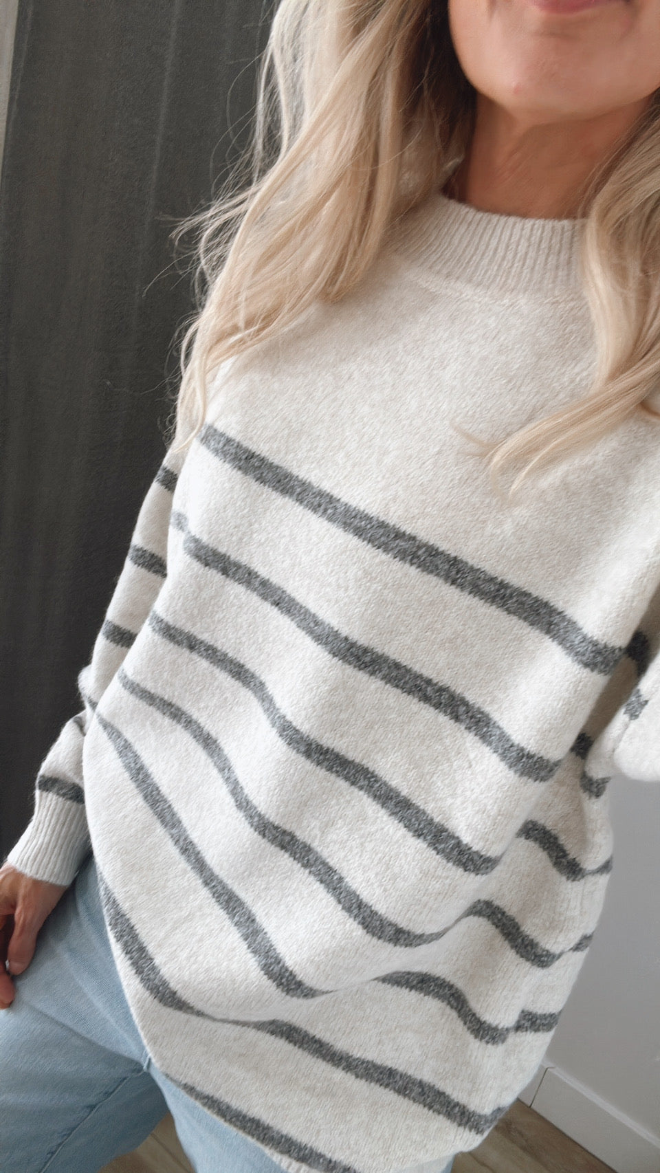 Stripe Cozy Soft Pullover Sweater