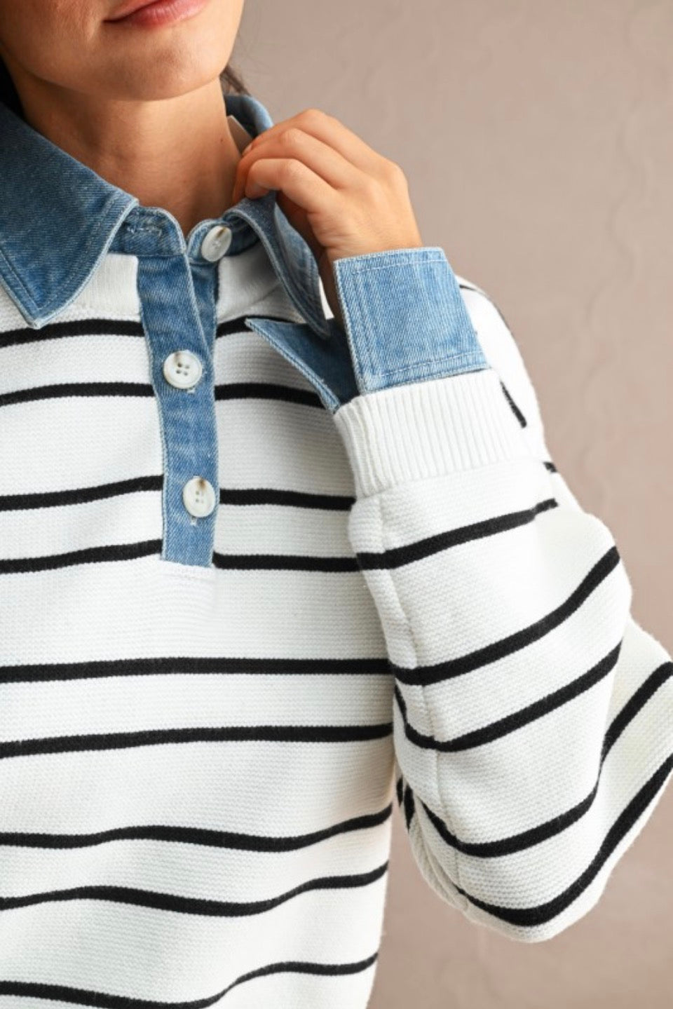 Tiggy Striped Collared Sweater