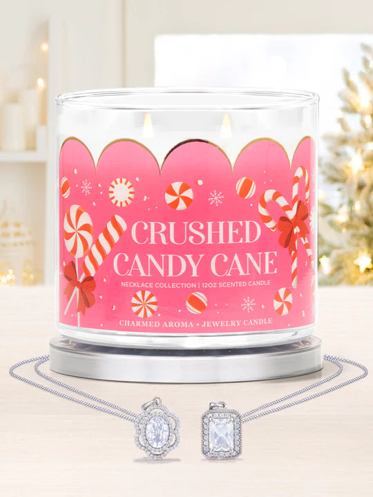 Charmed Aroma Crushed Candy Cane Candle - Necklace Collection