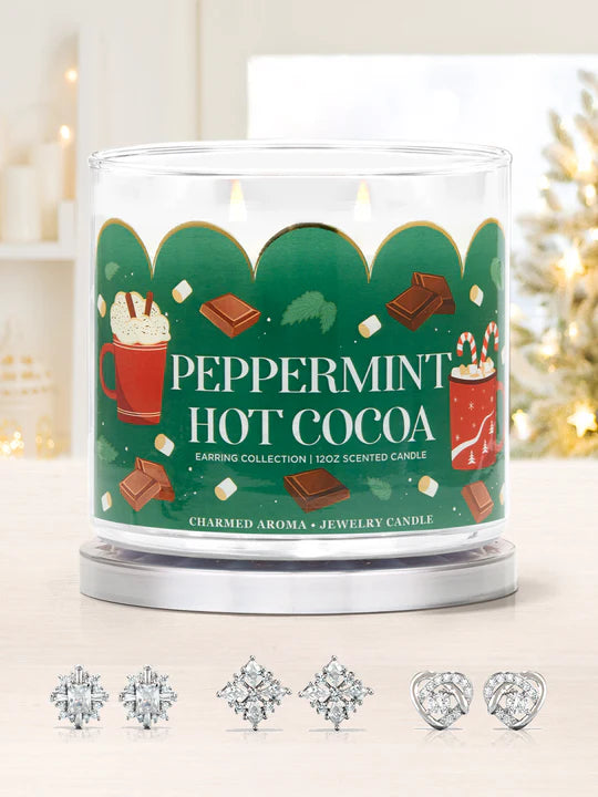 Charmed Aroma Peppermint Hot Cocoa Candle - Earring Collection