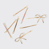 Metal Enamel Cloud & Bow Bobby Pins 8pc Set - Rosewood ( Ships For Free )