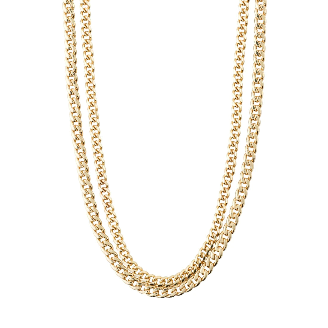 | GOLD BLOSSOM RECYCLED 2-IN-1 CURB CHAIN NECKLACE