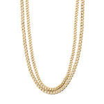 GOLD BLOSSOM RECYCLED 2-IN-1 CURB CHAIN NECKLACE