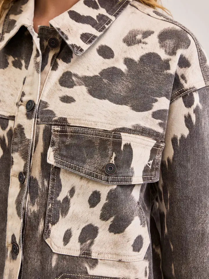 Cow Print Oversized Shacket