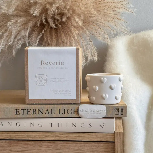 Heart Soy Candle Reverie Strawberry Champagne