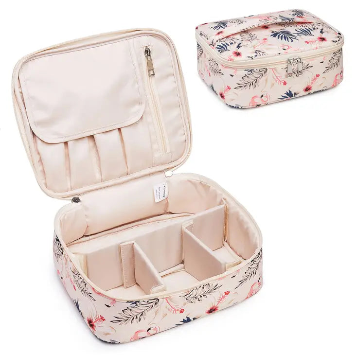 | Flamingo Travel Makeup Bag Large Cosmetic Bag Makeup Case Organizer