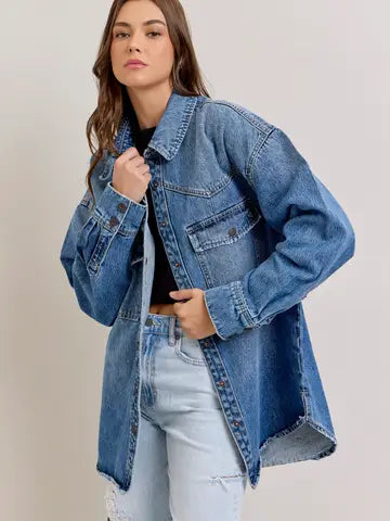 Medium Dark Classic Oversized Western Shirt