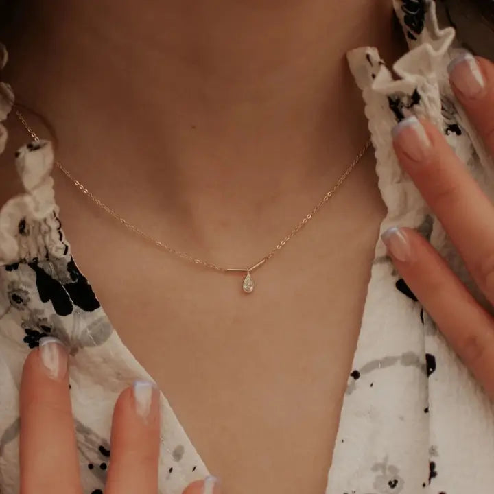 Harper Diamond Teardrop Necklace