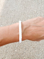 */ Solid White Braided Bracelet