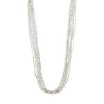 SILVER LILLY MUTLI CHAIN NECKLACE