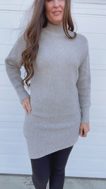 ^< Grey Sweater Dress