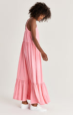 / Z Supply Lido Slub  Midi Dress Flamingo