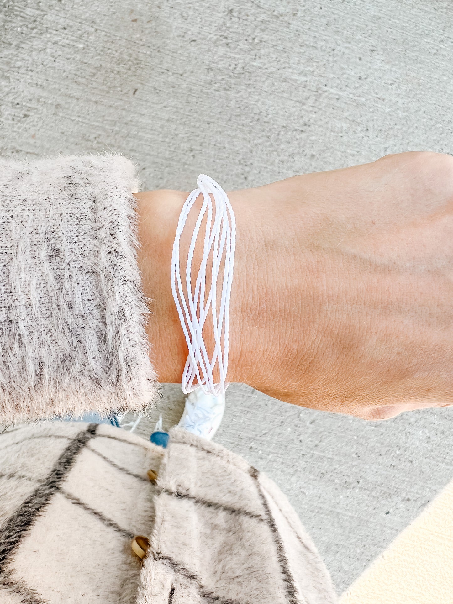 < */ Bright Solid White Bracelet