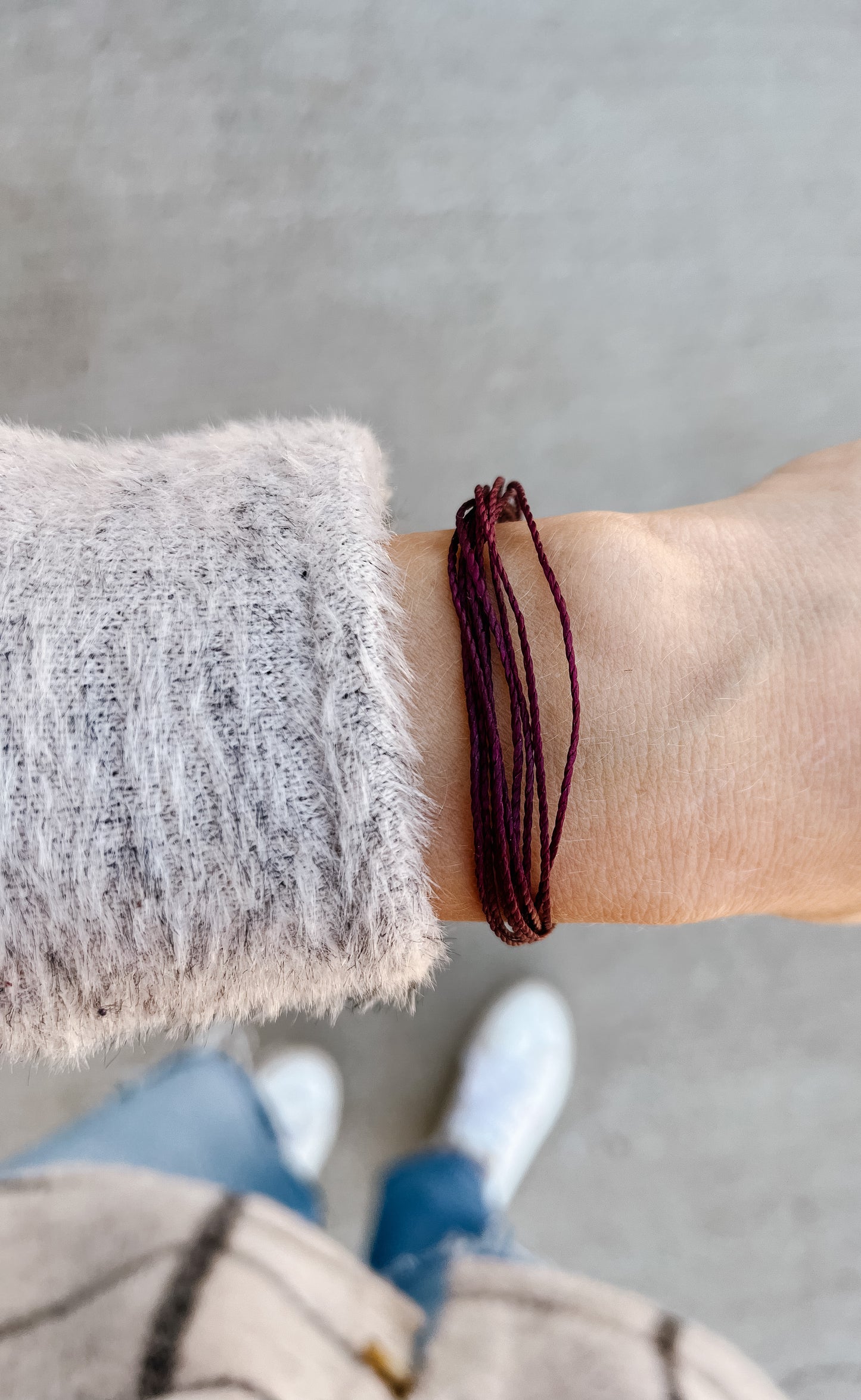 < */ Bright Solid Burgundy Bracelet